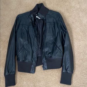 Black leather jacket